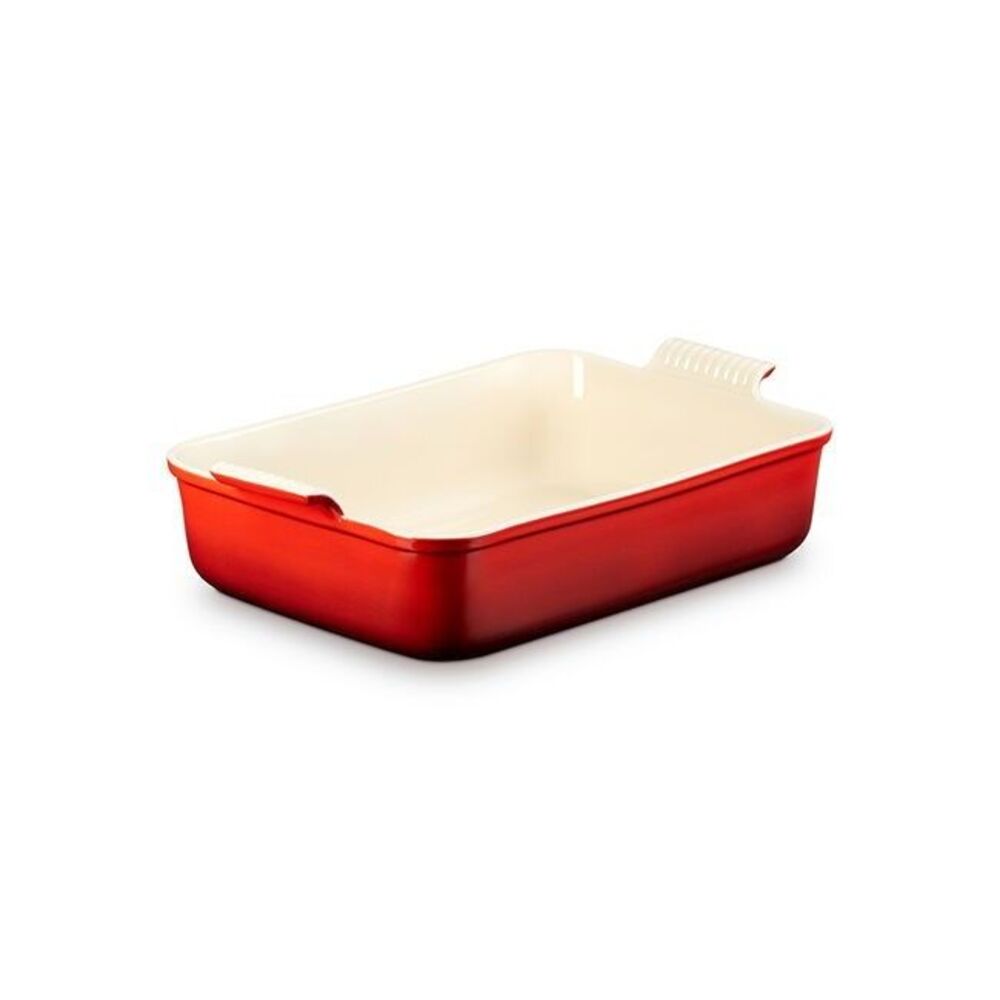 Le Creuset Stoneware Heritage Deep Rectangular Lasagna Dish 6.75qt Cerise NEW